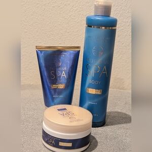 Bath And Body Works True Blue Spa Bundle Body Wash Foot Scrub Hand Exfoliator